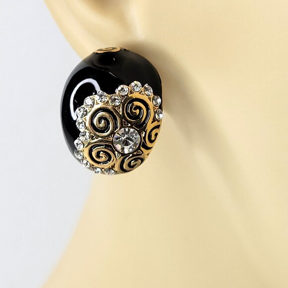 Black and Gold Earrings - Picture 2 of 6